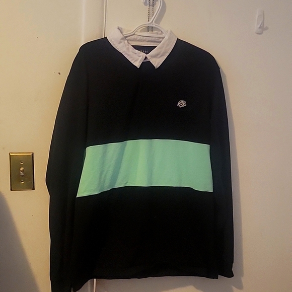 Mens polo shirt by empyre size XL color black turquoise white - Picture 2 of 11